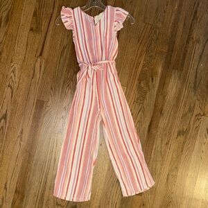 btween Striped Pink and White Jumpsuit